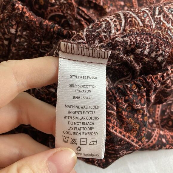 Evereve‎ Women's Adan Paisley Blouse Size L Boho Coquette Academia All Purpose - Picture 6 of 10